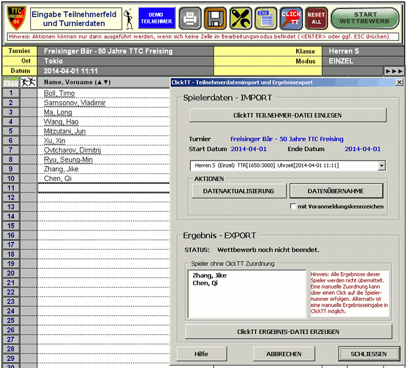 Datenimport aus ClickTT